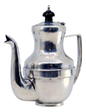 Silver Coffee Pot with Lid Chestnut Application