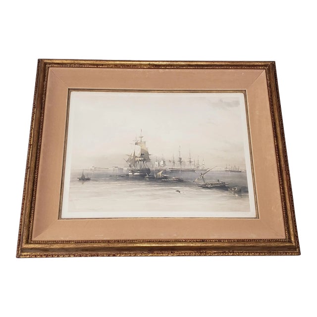 David Roberts "Approach to Alexandria" Original Lithograph W/ Hand Coloring C.1848 For Sale