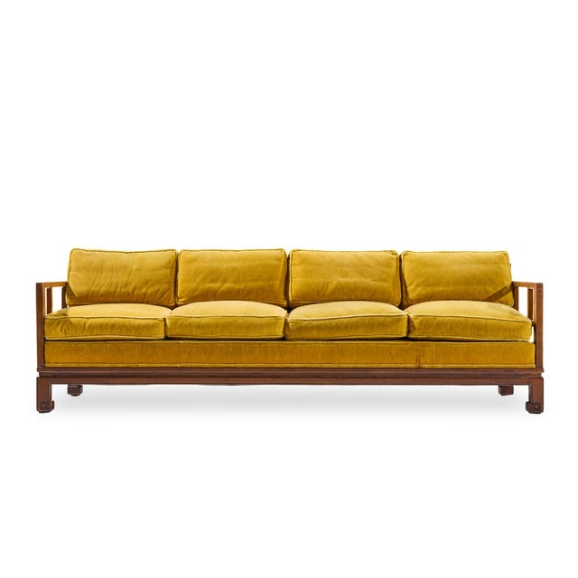 Mid 20th Century Michael Taylor for Baker Furniture Far East Collection Mid Century Walnut Sofa - Pair For Sale - Image 5 of 13