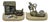 Mid 20th Century Curtis Clawson Mid Century Modern Brutalist Nautical Bronze & Marble Bookends For Sale