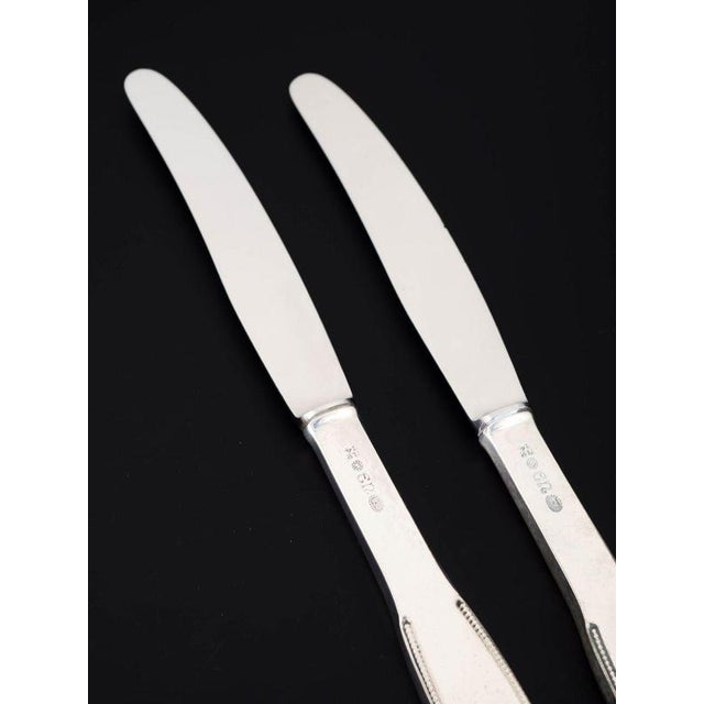 Evald Nielsen, two lunch knives. Model nummer 14. Elegant lunch knives in 830 silver and stainless steel. Model number 14...