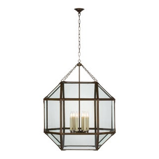 Suzanne Kasler for Visual Comfort Signature Morris Grande Lantern in Antique Zinc with Clear Glass For Sale