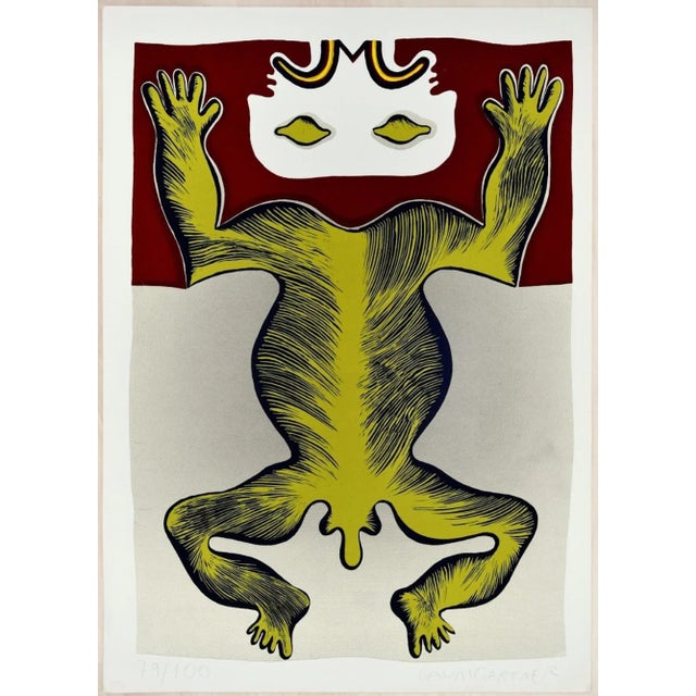 Carnival - Original Screen Print by Fritz Baumgartner - 1980 For Sale - Image 3 of 3