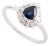 VRJewels Pear Cut Blue Sapphire Diamond Halo Ring Size 7 in 14k Solid Gold For Sale