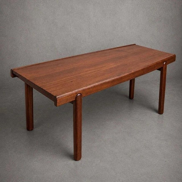 Wood Mid-Century Modern Danish Teak Coffee Table with Rounded Legs For Sale - Image 7 of 7