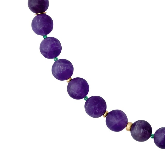 2020s Amethyst & Blue Ceramic Gold Chain Necklace For Sale - Image 5 of 8