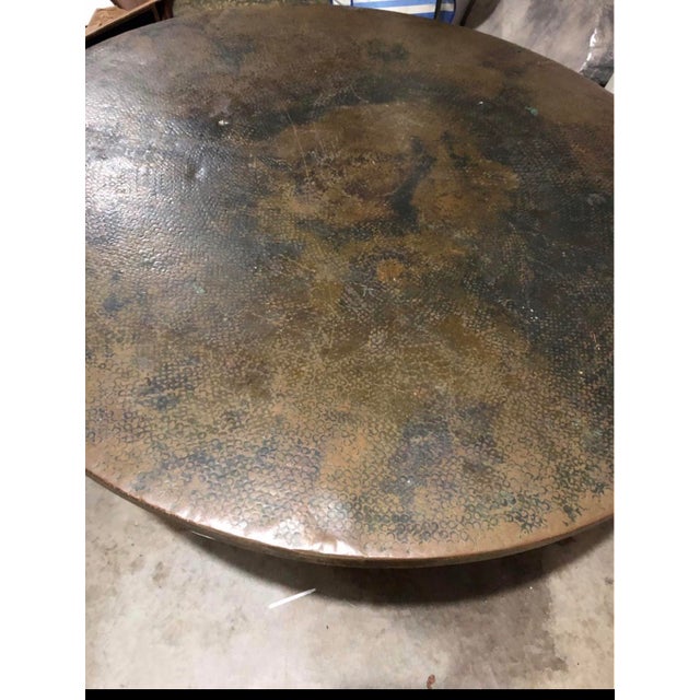 Mid 20th Century Hand Beaten Cooper Dining Table For Sale - Image 9 of 10