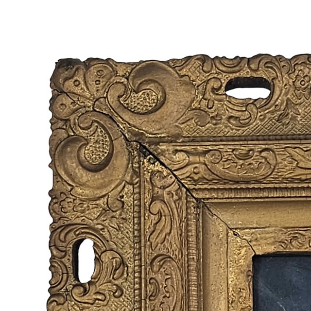 Gold Stil Llife Floral Oil Painting Gesso Gilt Gold Frame For Sale - Image 8 of 12