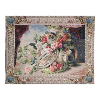 Beauvais Still-Life Loom Woven Tapestry - 83 X 112 Cm (2'9" X 3'8") - Requires Rod Size 3 For Sale