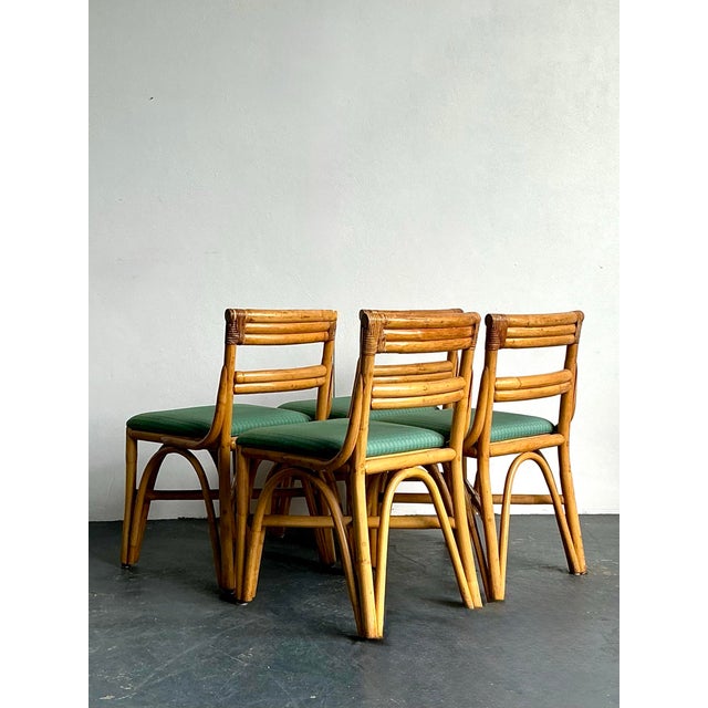 Vintage 1950s Bent Rattan Game Table Set For Sale - Image 12 of 12