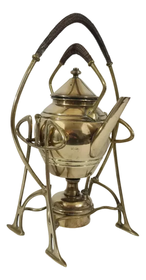 French Art Nouveau Brass Samovar, 1890s