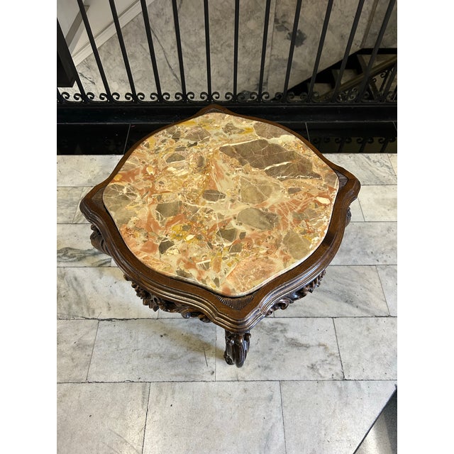Absolutely fabulous tortoise design marble top table. Marble top is removable. Made in Italy.