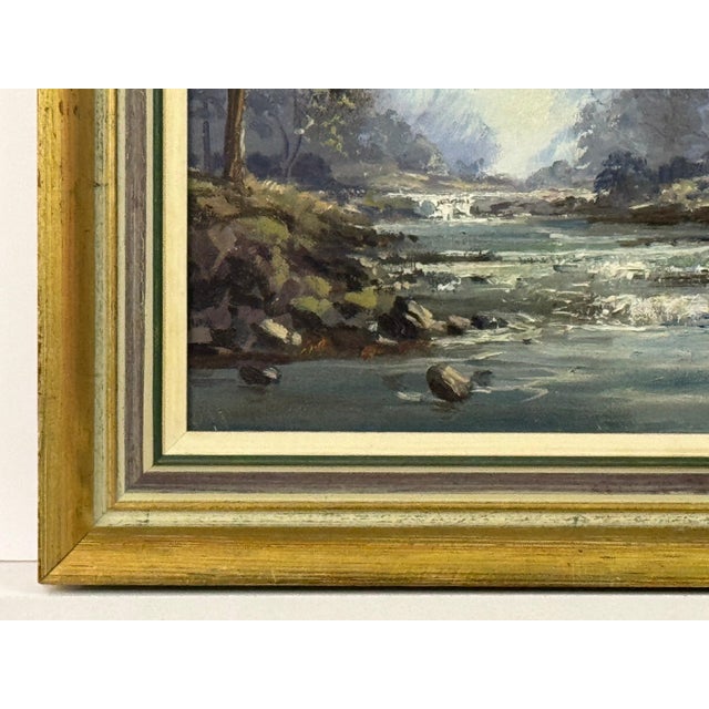 Oil Painting of Tree Lined River in a Forest in Ireland by Irish Artist 1980 Circa For Sale - Image 6 of 16