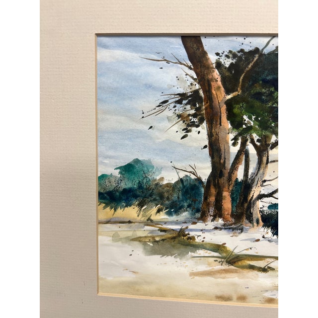 1980s 1980s Original Charles Sharpe Watercolor Painting, Framed For Sale - Image 5 of 8