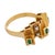Vintage Emerald Diamond 18k Yellow Gold Ring, Size 6.5 For Sale - Image 4 of 6