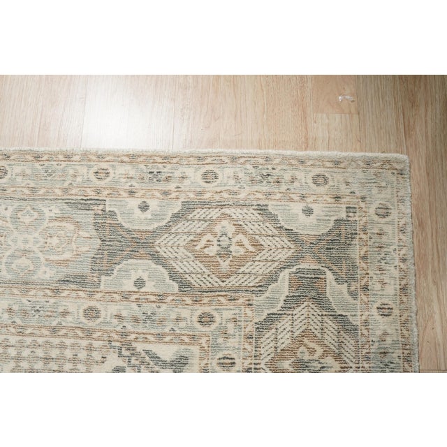 Textile 6x9 Tessa Bespoke Green Traditional Medallion Handmade Wool Room Size Carpet Rug For Sale - Image 7 of 10