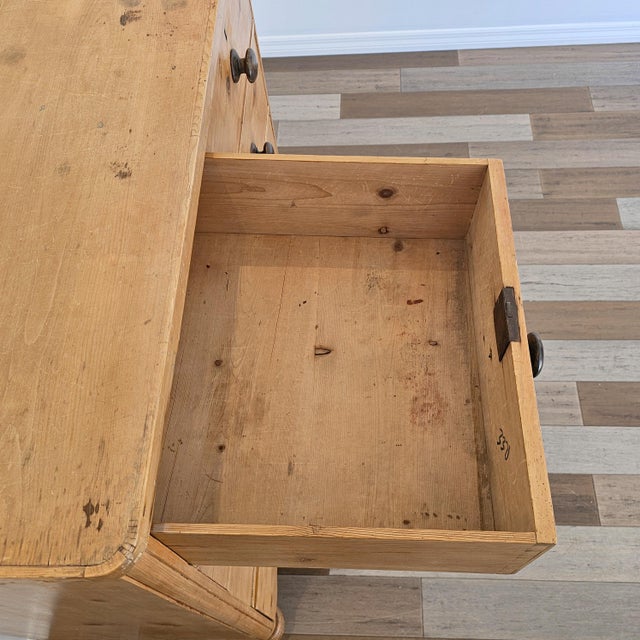Antique English Pine Chest of Drawers (Dresser)with Dark Knobs - Circa 1870 For Sale - Image 11 of 18