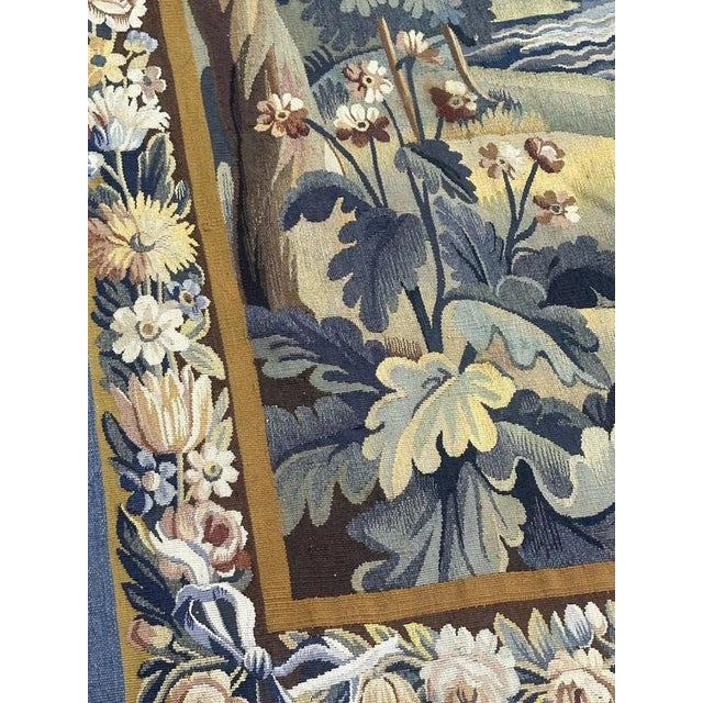 Antique French Aubusson Tapestry, 1940s For Sale - Image 11 of 18
