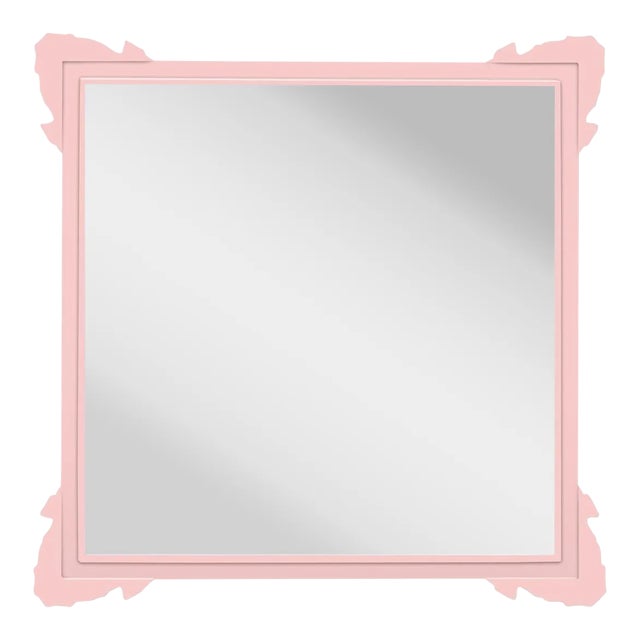 Fleur Home Garden District Napoleon Square Mirror in Authentic Pink, 30x30 For Sale
