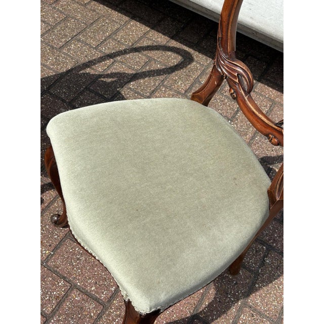 Victorian Walnut Balloon Back Dining Chairs, Set of 4 For Sale - Image 9 of 12