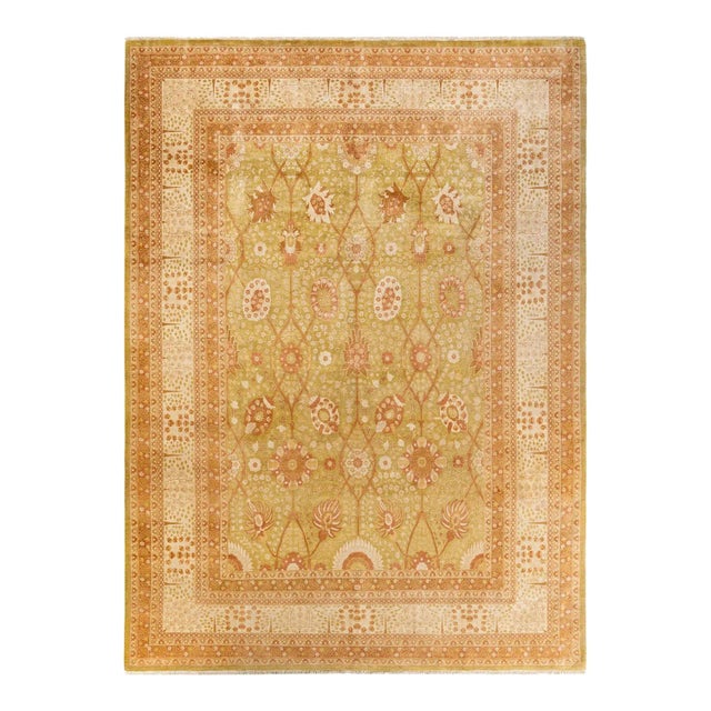 Green Mogul, One-of-a-Kind Hand-Knotted Area Rug in Green, 9' 1" x 12' 6" For Sale - Image 8 of 8