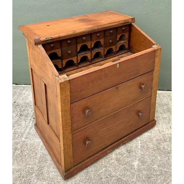 Vintage Tiger Maple Butlers Desk For Sale - Image 10 of 12
