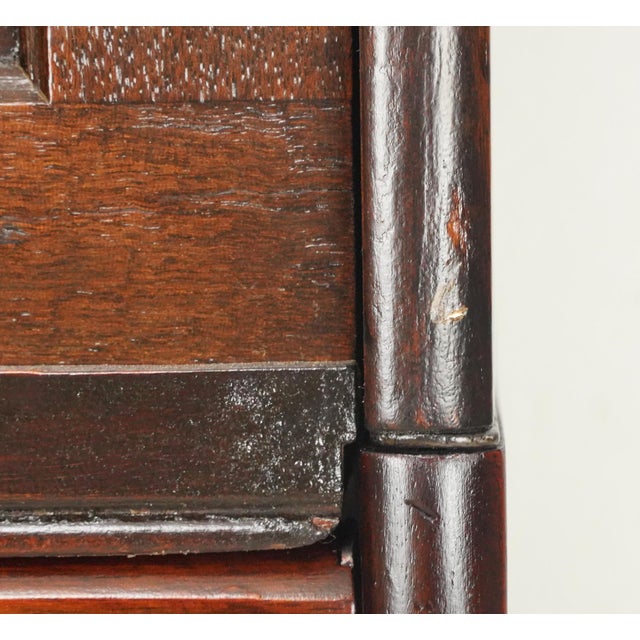 Vintage Victorian Style Oak Barrister Bookcase With Leaded Glass For Sale - Image 6 of 15