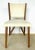 Stylish Copland Co. Modern Ivory Suede Exeter Dining Chair/Desk Chair, warm walnut finshed wood frame, showroom floor sample