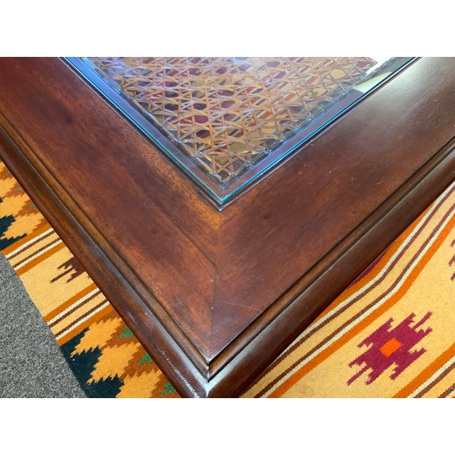 Coffee 21st Century Ethan Allen Caned Top Coffee Table For Sale - Image 8 of 15