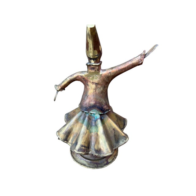 Metal Kinetic Brass Whirling Dervish Figure For Sale - Image 7 of 9