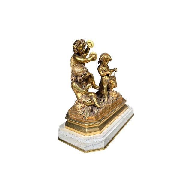 19th Century Gilded Bronze Sculptural Group, 1900 For Sale - Image 13 of 18