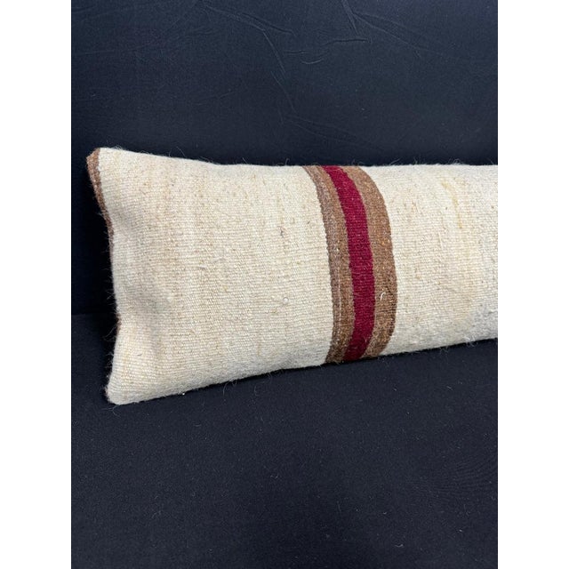 Turkish Hemp Pillow Cushion Natural Beige Brown Cushion Cover 12"x46" #30326 Enhance your home decor with our Kilim Pillow...