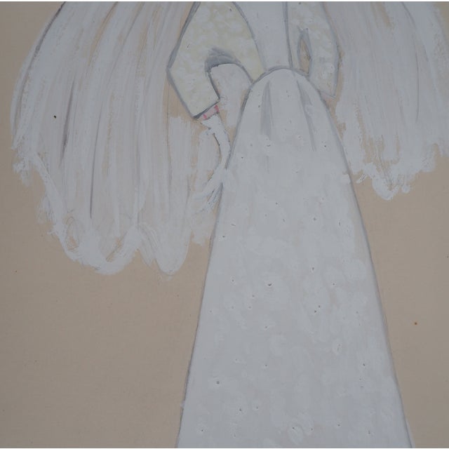 Serge Pons: Wedding Dress, Original Watercolor For Sale - Image 4 of 7
