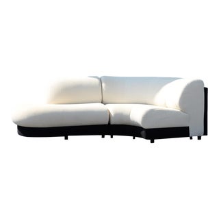 1990s Vladimir Kagan Style Serpentine 2 Piece Sectional by Preview For Sale