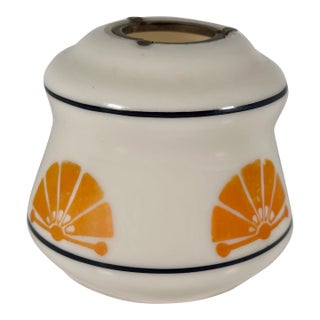 Early 20th Century Jugendstil Uranium Opal Glass Spritzdekor Airbrush Stenciled Boudoir Lamp Shade c.1928-1936 For Sale