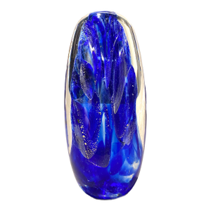 Stunning Michael Nourot Cobalt Art Glass Oversize Paperweight