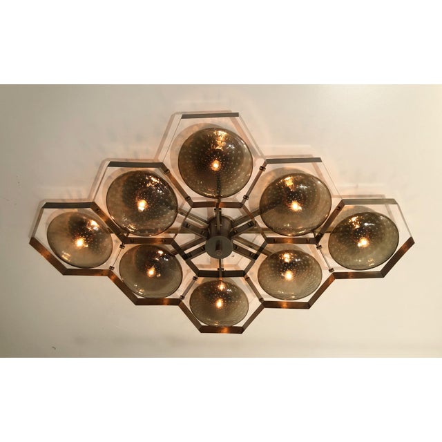 Not Yet Made - Made To Order 21st Century Hive Bronze Smoky Bubbles Murano Flush Mount by Fabio LTD For Sale - Image 5 of 5