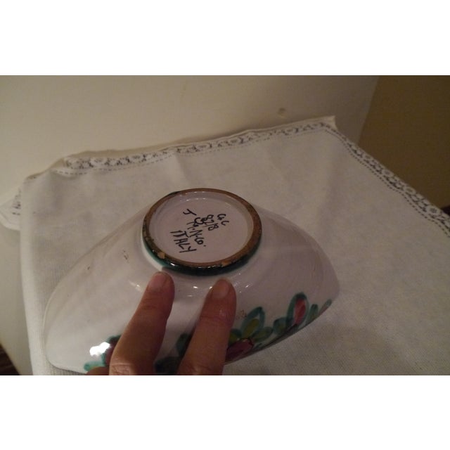 White Vintage Mid 20th Century Rolled Bowl / Vase Tito Corti T.C. Italy Art Pottery Flowers For Sale - Image 8 of 12