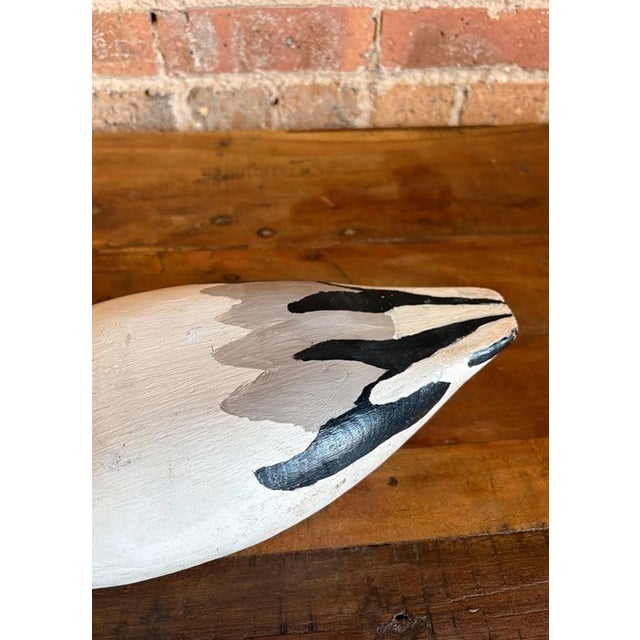 White Vintage Hand-Carved White Pekin Duck Wooden Decoy For Sale - Image 8 of 15