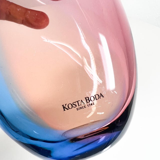 1988 Kosta Boda Artist Glass Vase Kjell Engman Fidji Collection For Sale In San Diego - Image 6 of 13