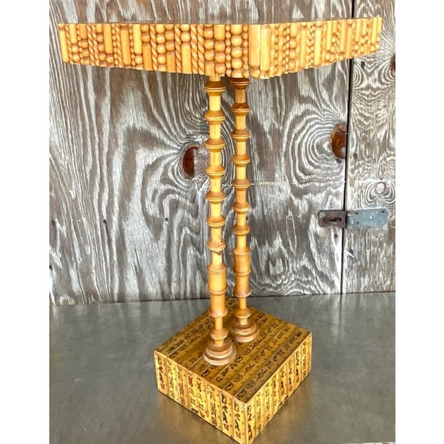 Late 20th Century Vintage Boho William Accorsi Found Object Puzzle Table For Sale - Image 9 of 10