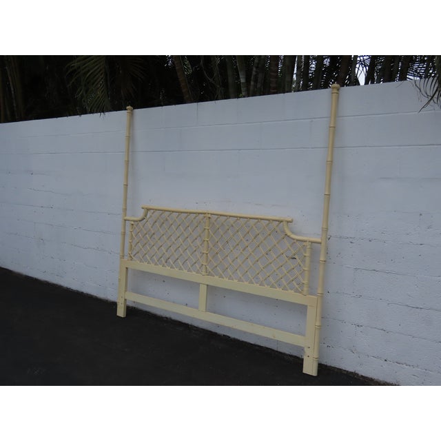 Hollywood Regency Hollywood Regency Faux Bamboo Posted Painted King Size Headboard 6681 For Sale - Image 3 of 16