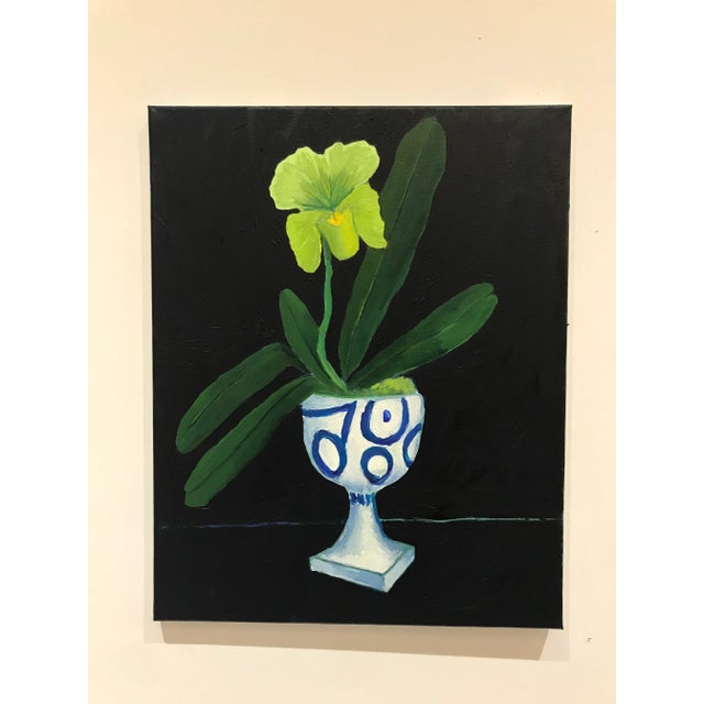 Fresh and Modern Still Life With Orchid Painting For Sale - Image 10 of 11