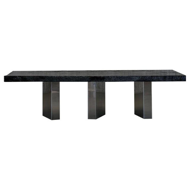 Black Moon One of a Kind Dining Table in Burnished Wood by Alex Turco For Sale - Image 10 of 10