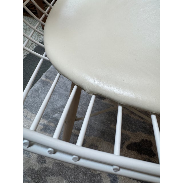 Wood Eames Style Wire Back With Eiffel Base Side Chair For Sale - Image 7 of 12