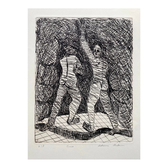 Adrienne Anderson Escape Modern Figural Etching For Sale