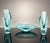 An impressive three-piece collection of massive Czechoslovak art glass designed by Ladislav Paleček for the Škrdlovice...