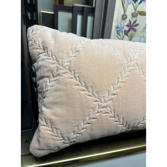 Bella Notte Long Cotton Velvet Lumber Pillow in Pearl For Sale - Image 11 of 12