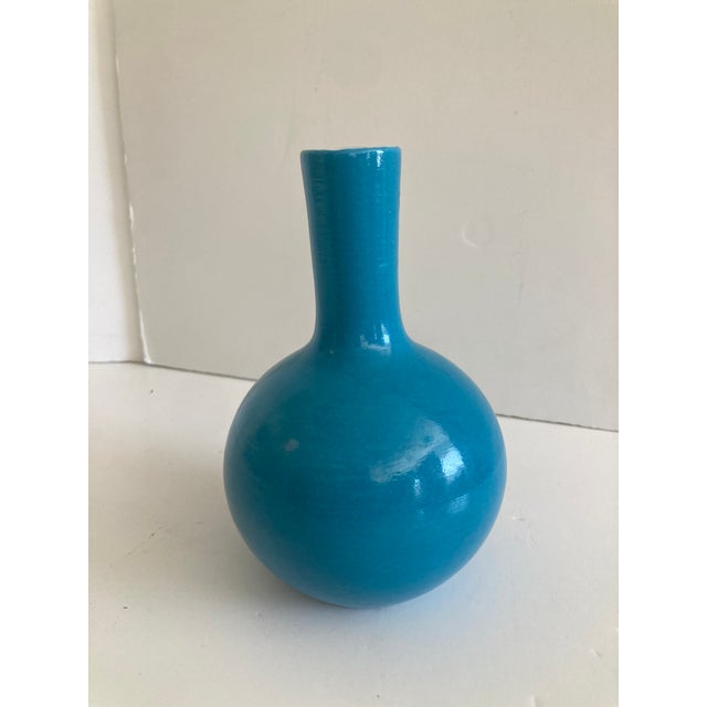Ming Style Turquoise Porcelain Vase 1950 Mid Century. Beautiful small scale with vibrant Turquoise coloring. Add some...