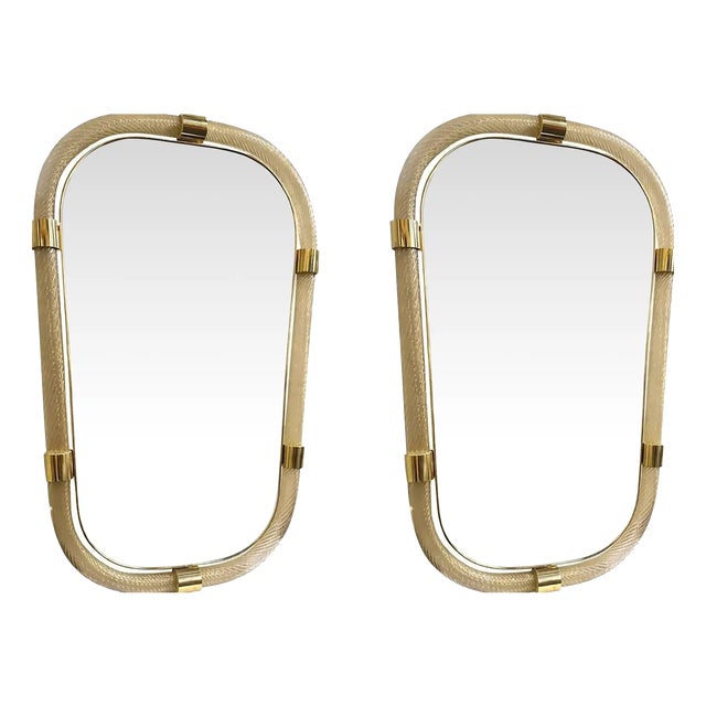 Italian Gold Leaf Murano Glass Wall Mirrors by Simoeng for Simoeng, Set of 2 For Sale